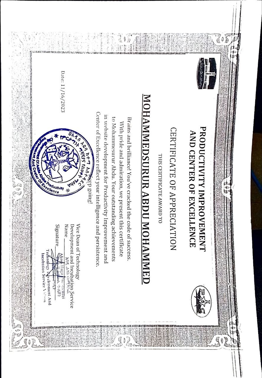 Recognition paper from PICE